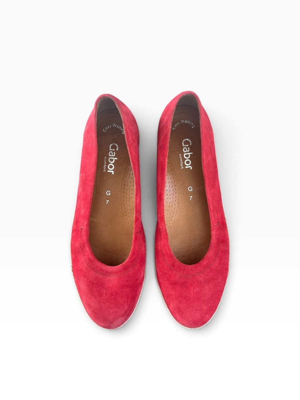 Women’s Gabor Red Suede Women's Slip-On Flats (UK sizing)